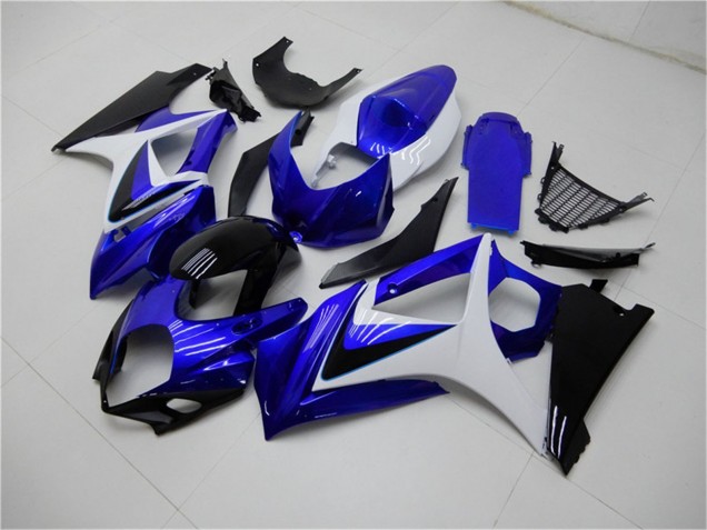 Carénages Moto Suzuki GSXR 1000 2007-2008 - Blanc Bleu Noir No Décalque