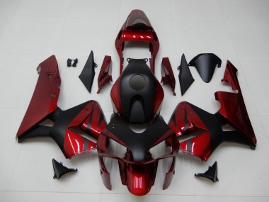 Carénages Moto Honda CBR600RR 2003-2004 - Rouge Noir Mat Bande