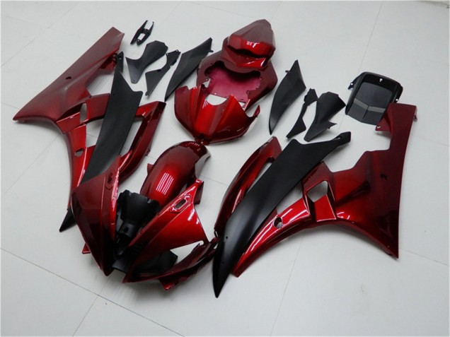 Kits Carénage Moto Yamaha YZF R6 2006-2007 - Rouge Noir Mat