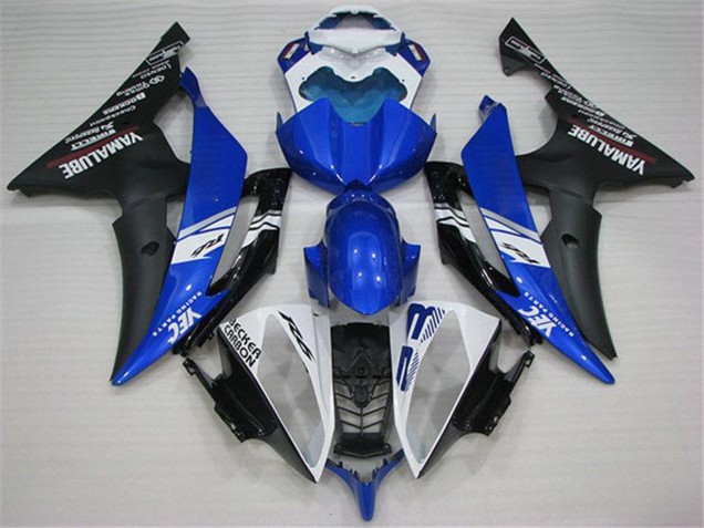 Carénages Moto Yamaha YZF R6 2008-2016 - Blanc Bleu Noir Mat Yamalube