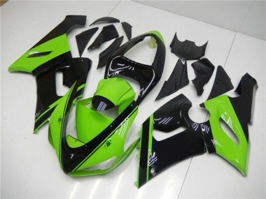 Carénage Moto Kawasaki ZX6R 2005-2006 - Vert Noir Brillant