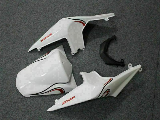Carénages Moto Kawasaki EX250 2008-2012 - Blanc Rouge