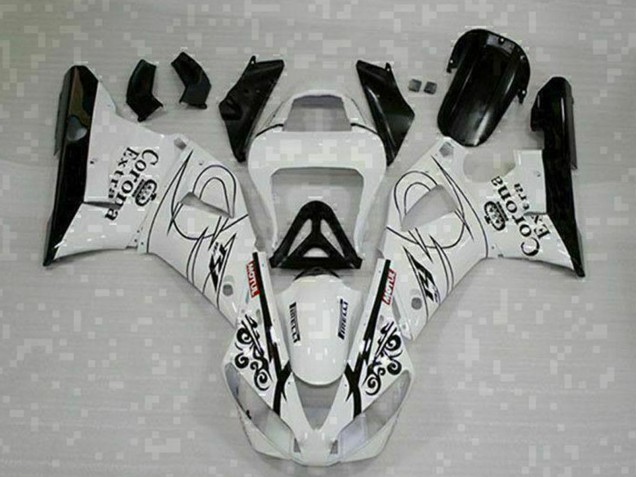 Carénages Moto Yamaha YZF R1 2000-2001 - Blanc Noir Corona Extra