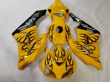 Carénages Moto Honda CBR1000RR 2012-2016 - Jaune Noir Flamme