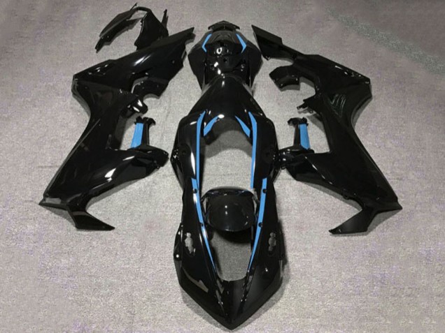 Carénages Moto Honda CBR1000RR 2017-2023 - Noir Brillant Bleu Clair Doubler