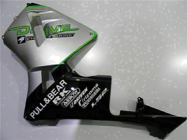 Carénage Moto Honda CBR600RR 2003-2004 - Argent Vert Noir Brillant