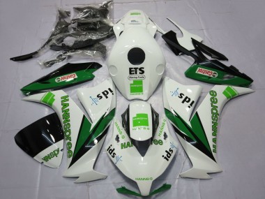 Carénages Moto Honda CBR1000RR 2012-2016 - Blanc Vert Noir Brillant Hannspree Castrol