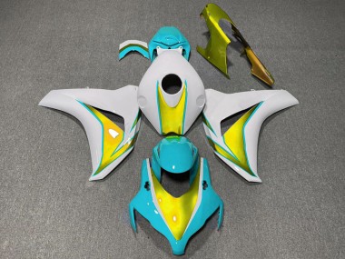 Carénages Moto Honda CBR1000RR 2008-2011 - Blanc Bleu Clair Or