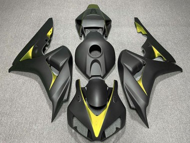 Carénages Moto Honda CBR1000RR 2006-2007 - Noir Mat Jaune