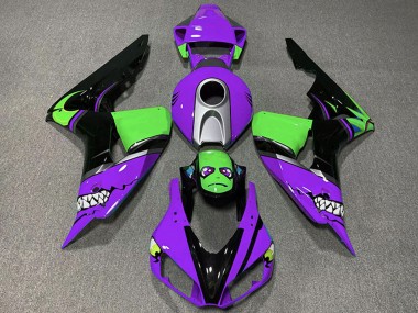 Carénages Moto Honda CBR1000RR 2006-2007 - Violet Argent Vert Noir Brillant Requin
