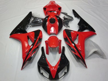 Carénages Moto Honda CBR1000RR 2006-2007 - Rouge Noir Brillant OEM Style No Décalque