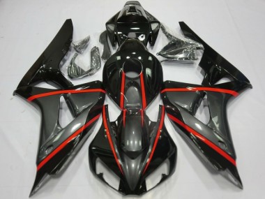 Carénages Moto Honda CBR1000RR 2006-2007 - Noir Brillant Gris Rouge