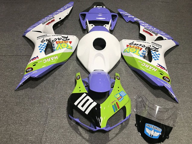 Carénages Moto Honda CBR1000RR 2006-2007 - Blanc Bleu Vert Noir Brillant Toy Story
