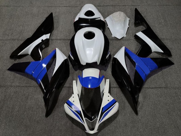Carénages Moto Honda CBR600RR 2007-2008 - Blanc Bleu Noir Brillant