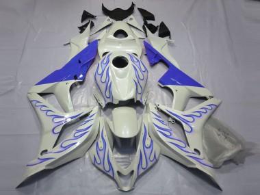 Carénages Moto Honda CBR600RR 2007-2008 - Blanc Bleu Flamme