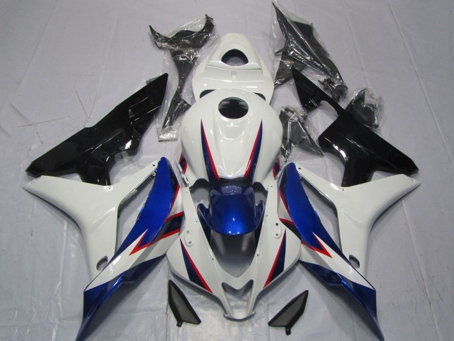 Carénages Moto Honda CBR600RR 2007-2008 - Blanc Bleu Noir Brillant OEM Style