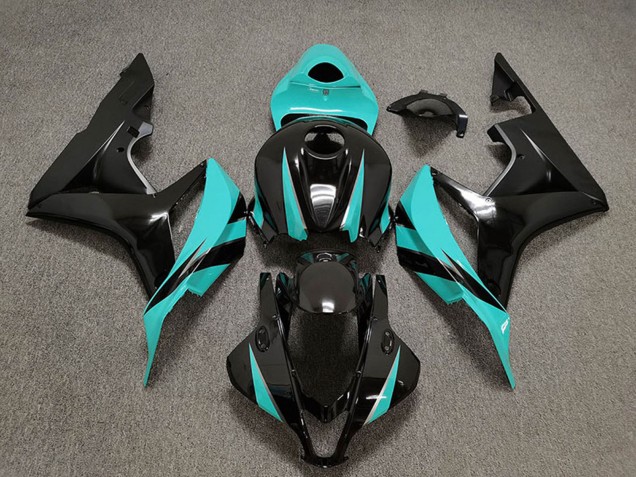 Carénages Moto Honda CBR600RR 2007-2008 - Cyan Bleu Noir Brillant