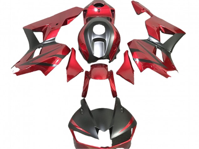 Carénages Moto Honda CBR600RR 2013-2023 - Rouge Foncé Noir Mat