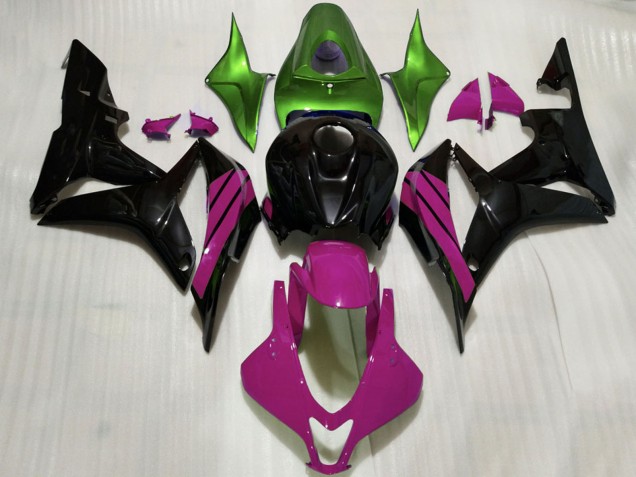 Carénages Moto Honda CBR600RR 2007-2008 - Vert Rose Noir Brillant