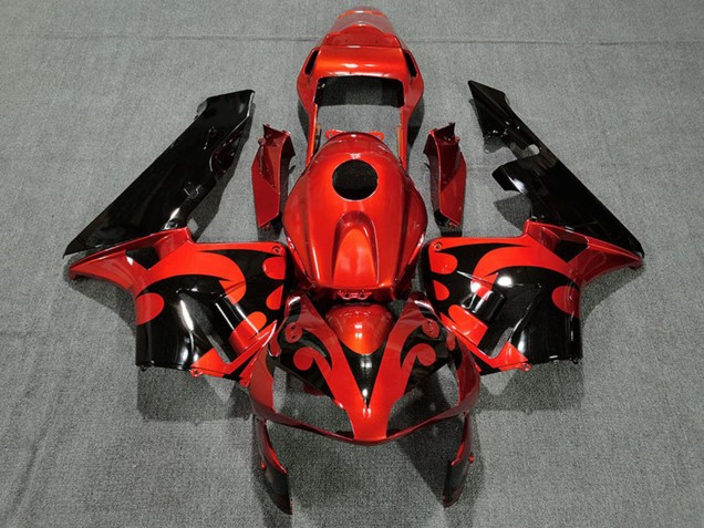 Carénage Moto Honda CBR600RR 2003-2004 - Rouge Noir Brillant