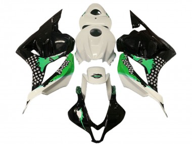 Carénages Moto Honda CBR600RR 2009-2012 - Blanc Vert Noir Brillant Splatter