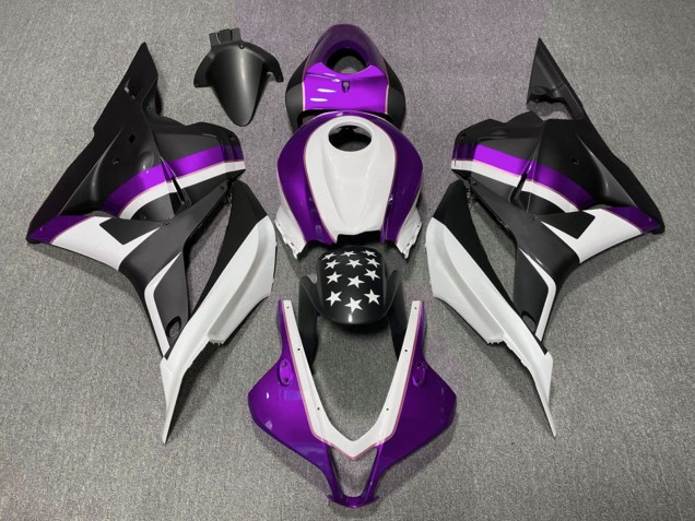 Carénages Moto Honda CBR600RR 2009-2012 - Blanc Violet Noir Mat Étoile