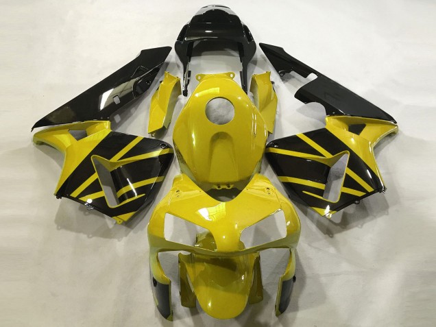 Carénages Moto Honda CBR600RR 2003-2004 - Moutarde Jaune Noir Brillant