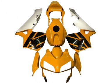 Carénages Moto Honda CBR600RR 2003-2004 - Argent Mustard Jaune Noir Brillant