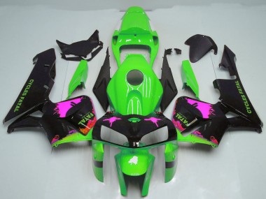 Carénages Moto Honda CBR600RR 2005-2006 - Rose Splatter on Vert