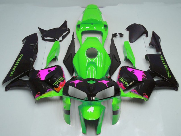 Carénages Moto Honda CBR600RR 2005-2006 - Rose Splatter on Vert