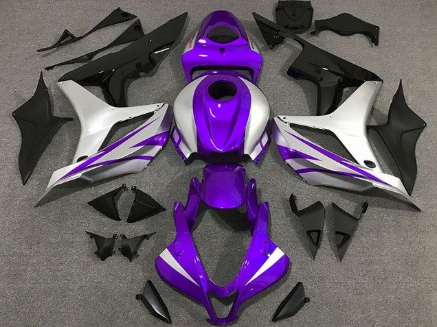 Carénages Moto Honda CBR600RR 2007-2008 - Argent Violet Noir Brillant OEM Style