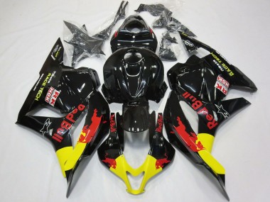 Carénages Moto Honda CBR600RR 2009-2012 - Noir Brillant Jaune Red Bull