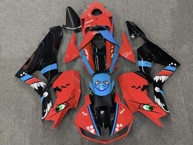 Carénages Moto Honda CBR600RR 2013-2023 - Rouge Bleu Noir Brillant Requin