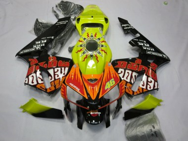 Carénages Moto Honda CBR600RR 2005-2006 - Jaune Vibrant Noir Rossi