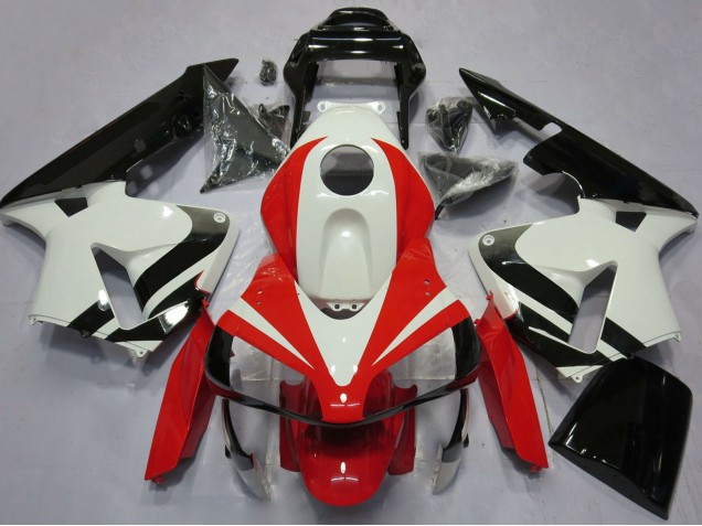 Carénages Moto Honda CBR600RR 2003-2004 - Blanc Rouge Noir Brillant OEM Style