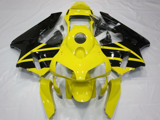 Carénages Moto Honda CBR600RR 2003-2004 - Jaune Noir Brillant OEM Style