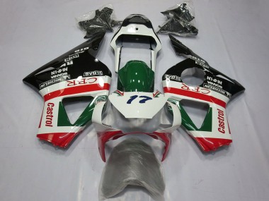 Carénages Moto Honda CBR954RR 2002-2003 - Blanc Rouge Vert Noir Brillant CRR Castrol