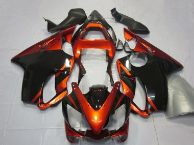 Carénages Moto Honda CBR600 F4i 2001-2003 - Orange Noir Brillant