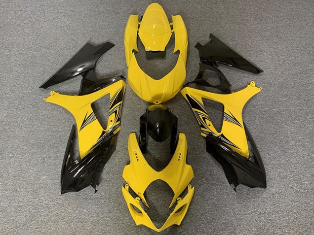 Carénages Moto Suzuki GSXR 1000 2007-2008 - Jaune Noir Brillant