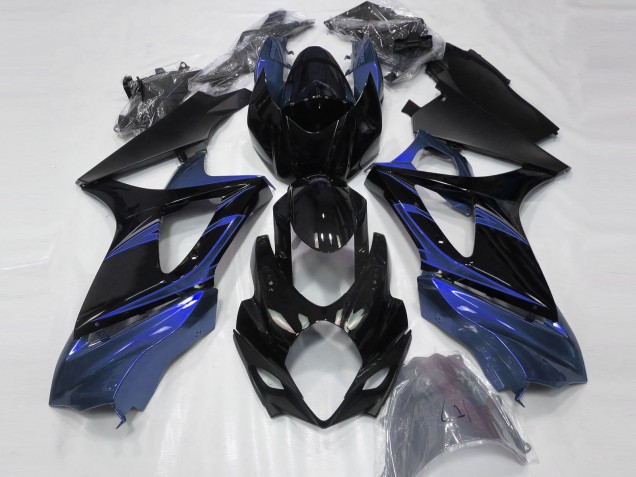 Carénages Moto Suzuki GSXR 1000 2007-2008 - Bleu Noir Brillant