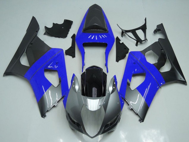 Carénages Moto Suzuki GSXR 1000 2003-2004 - Bleu Argent Noir