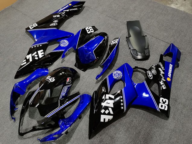 Carénages Moto Suzuki GSXR 1000 2005-2006 - Bleu Noir Brillant Blanc