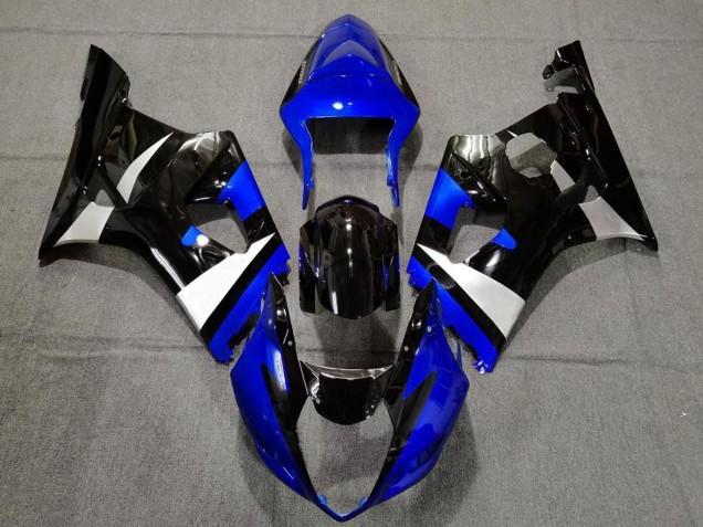 Carénages Moto Suzuki GSXR 1000 2003-2004 - Bleu Blanc Noir Brillant