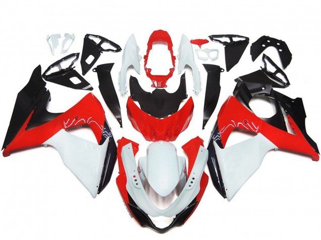Kits Carénage Moto Suzuki GSXR 1000 2009-2016 - Blanc Rouge Noir
