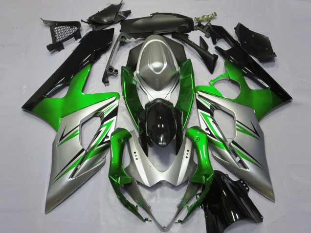 Carénages Moto Suzuki GSXR 1000 2005-2006 - Vert Argent Noir