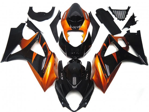Carénages Moto Suzuki GSXR 1000 2007-2008 - Orange Noir Brillant