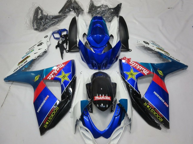 Carénages Moto Suzuki GSXR 1000 2009-2016 - Bleu Rouge Noir Blanc RockStar