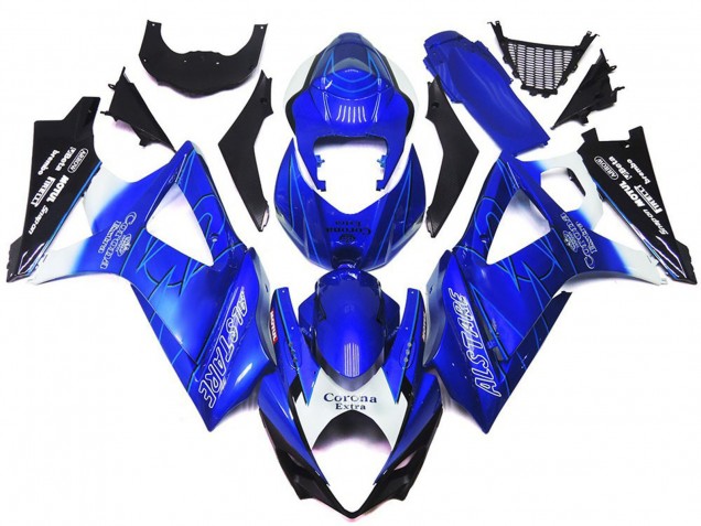 Carénages Moto Suzuki GSXR 1000 2007-2008 - Bleu Blanc Noir Corona
