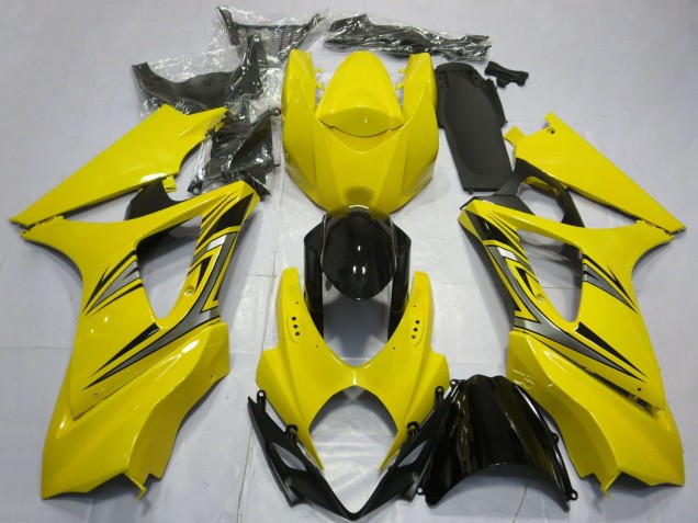 Carénages Moto Suzuki GSXR 1000 2007-2008 - Jaune Noir Brillant OEM Style