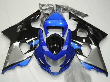 Carénages Moto Suzuki GSXR 600 / GSXR 750 2004-2005 - Bleu Argent Noir